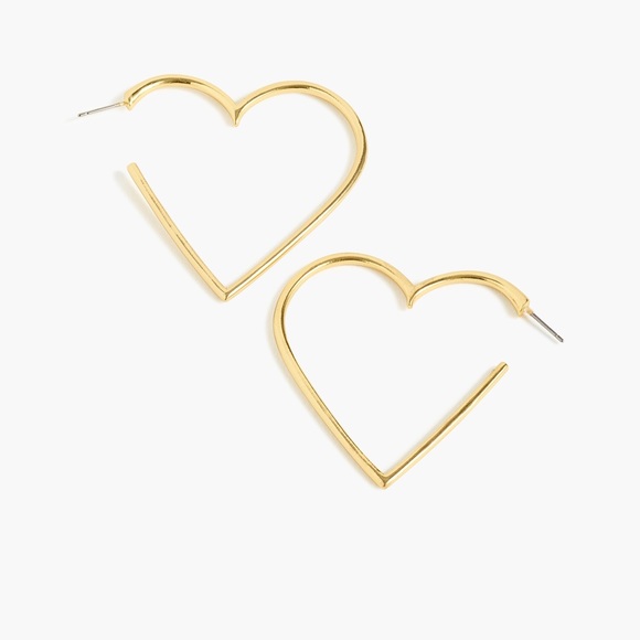 J. Crew Jewelry - J. Crew Heart Hoop Earrings
